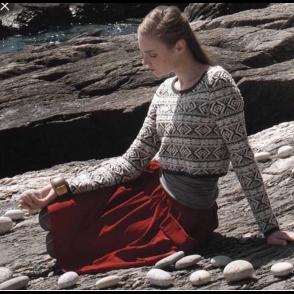 Adorable fitted Nordic style crop sweater
